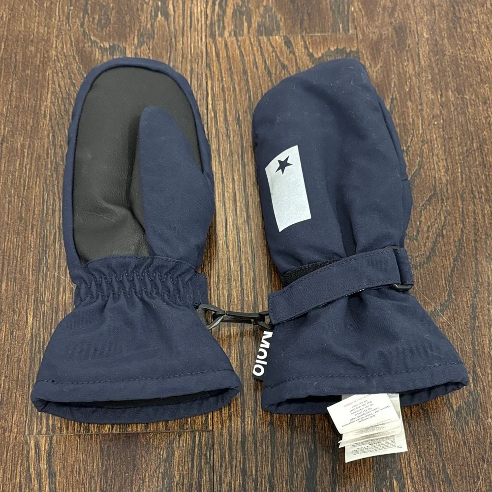 Molo Kids Midnight Blue and Black Mittens Size 6/8